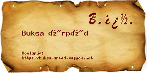 Buksa Árpád névjegykártya
