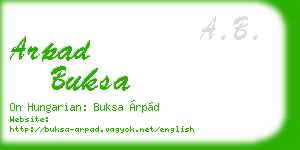 arpad buksa business card