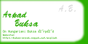 arpad buksa business card